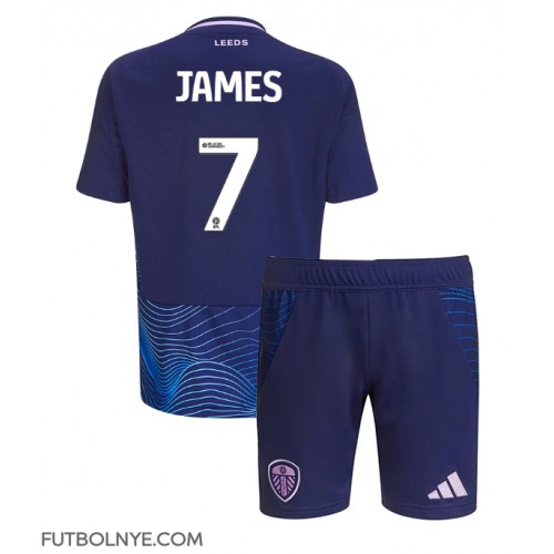 Camiseta Leeds United Daniel James #7 Tercera Equipación para niños 2024-25 manga corta (+ pantalones cortos)